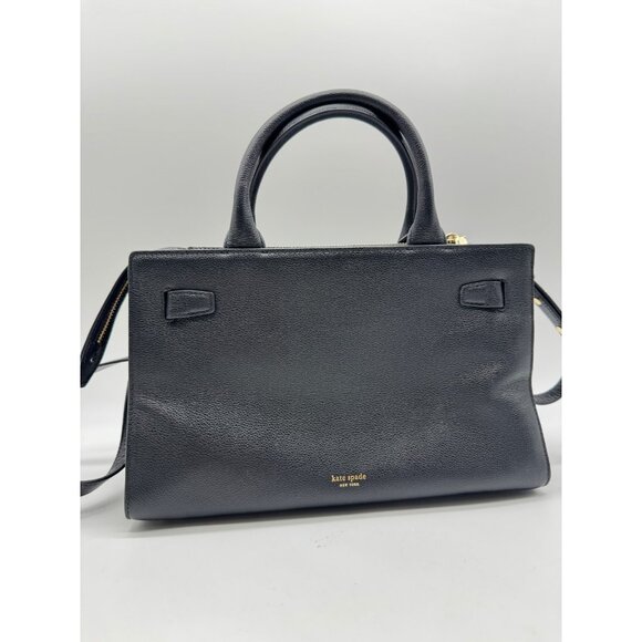 KATE SPADE NY Deco leather medium satchel crossbody bag - BLACK - Picture 9 of 14